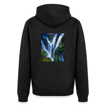 great ART on great PEOPLE - Unisex Premium Bio Zip Hoodie - Schwarz - Hinten - Nico (187cm)