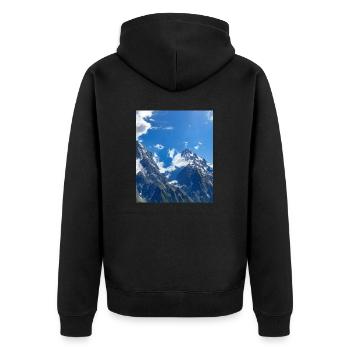 great ART on great PEOPLE - Unisex Premium Bio Zip Hoodie - Schwarz - Hinten - Nico (187cm)