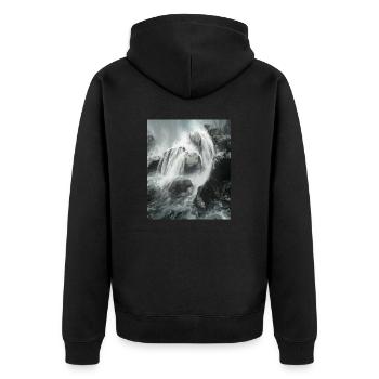 great ART on great PEOPLE - Unisex Premium Bio Zip Hoodie - Schwarz - Hinten - Nico (187cm)