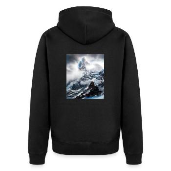 great ART on great PEOPLE - Unisex Premium Bio Zip Hoodie - Schwarz - Hinten - Nico (187cm)