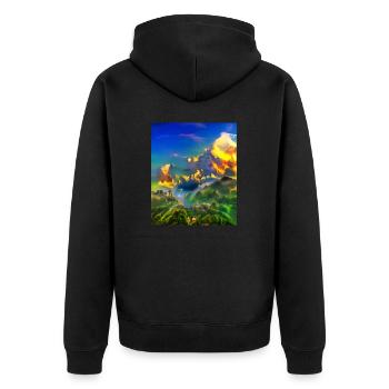 great ART on great PEOPLE - Unisex Premium Bio Zip Hoodie - Schwarz - Hinten - Nico (187cm)