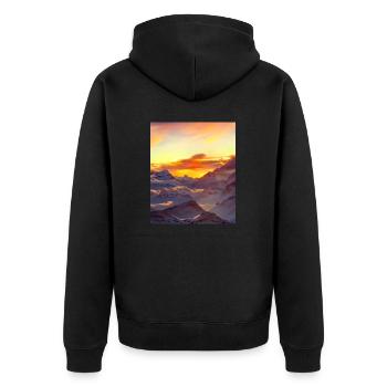 great ART on great PEOPLE - Unisex Premium Bio Zip Hoodie - Schwarz - Hinten - Nico (187cm)