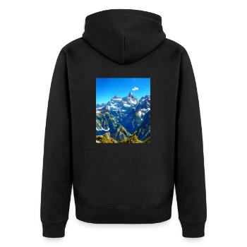 great ART on great PEOPLE - Unisex Premium Bio Zip Hoodie - Schwarz - Hinten - Nico (187cm)