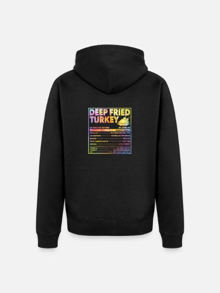 Fried Turkey Fun Thanksgiving Dinner - Unisex Premium Organic Zip Hoodie - black