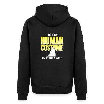 This Is My Human Costume I'm Really A Wolf - Unisex Premium Organic Zip Hoodie - black - Back - Nico (187cm)