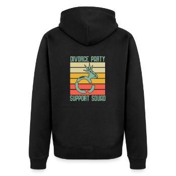 Witziges Scheidungsgeschenk Sarkastische Scheidung - Unisex Premium Bio Zip Hoodie - Schwarz - Hinten - Nico (187cm)