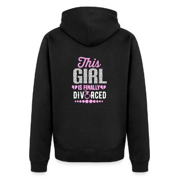 Witziges Scheidungsgeschenk Sarkastische Scheidung - Unisex Premium Bio Zip Hoodie - Schwarz - Hinten - Nico (187cm)