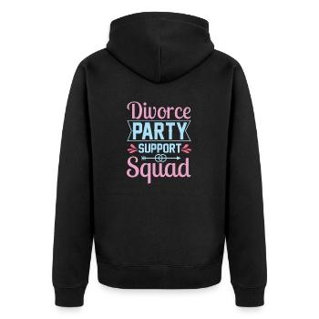 Witziges Scheidungsgeschenk Sarkastische Scheidung - Unisex Premium Bio Zip Hoodie - Schwarz - Hinten - Nico (187cm)