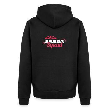 Witziges Scheidungsgeschenk Sarkastische Scheidung - Unisex Premium Bio Zip Hoodie - Schwarz - Hinten - Nico (187cm)
