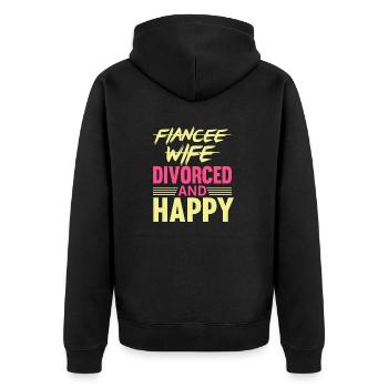 Witziges Scheidungsgeschenk Sarkastische Scheidung - Unisex Premium Bio Zip Hoodie - Schwarz - Hinten - Nico (187cm)