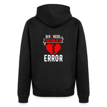 Witziges Scheidungsgeschenk Sarkastische Scheidung - Unisex Premium Bio Zip Hoodie - Schwarz - Hinten - Nico (187cm)