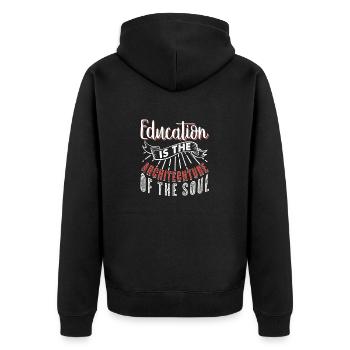 L’éducation est l’architecture de l’âme cool - Veste à capuche bio Premium Unisexe - noir - Dos - Nico (187cm)