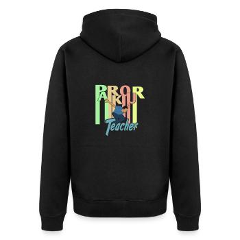 Retro PARKOUR Teacher Awesome Teacher Designs - Unisex Premium Bio Zip Hoodie - Schwarz - Hinten - Nico (187cm)