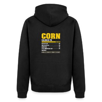 Corn Nutritional Information Thanksgiving Family Pajamas - Unisex Premium Organic Zip Hoodie - black - Back - Nico (187cm)