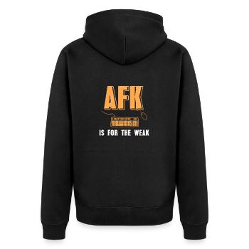 AFK Is For The Weak Funny Gaming Designs Tee - Unisex Premium Bio Zip Hoodie - Schwarz - Hinten - Nico (187cm)
