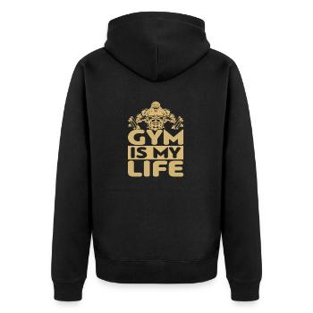 GYM Is My Life Awesome Cool T-Shirt Cadeau Cadeau - Veste à capuche bio Premium Unisexe - noir - Dos - Nico (187cm)