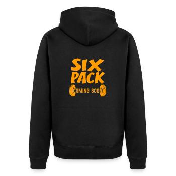 Retro Six Pack bientôt génial Gym T-Shirt - Veste à capuche bio Premium Unisexe - noir - Dos - Nico (187cm)