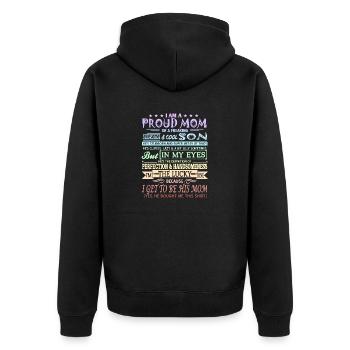 A Proud Mom Of A Freaking Awesome & Cool Son - Unisex Premium Bio Zip Hoodie - Schwarz - Hinten - Nico (187cm)