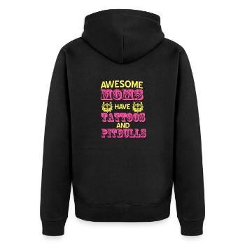 Super MOMS Have Tattoos & Pitbulls T-Shirt - Veste à capuche bio Premium Unisexe - noir - Dos - Nico (187cm)