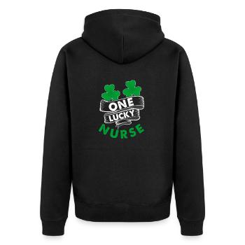 Une infirmière chanceuse superbe T-Shirt rétro cadeau cadeau - Veste à capuche bio Premium Unisexe - noir - Dos - Nico (187cm)