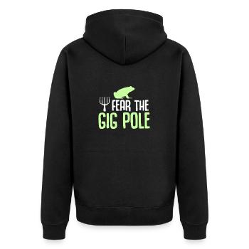 Fear The Gig Pole Frogs Catch Frog Hunters - Unisex Premium Organic Zip Hoodie - black - Back - Nico (187cm)