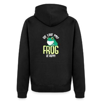 Soyez comme ma grenouille Soyez Hoppy Frog Catcher - Veste à capuche bio Premium Unisexe - noir - Dos - Nico (187cm)