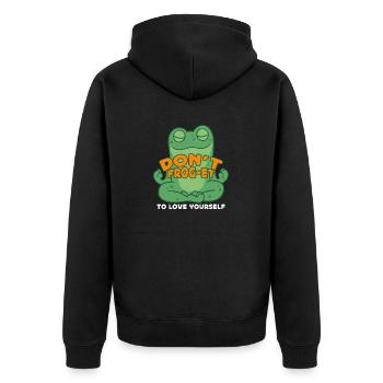 Don't Frog-Et To Love Yourself Frog Hunter - Unisex Premium Organic Zip Hoodie - black - Back - Nico (187cm)