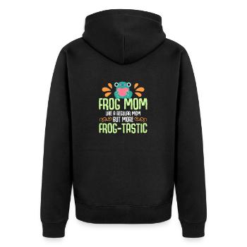 Frog Mom Like A Regular Mom But More Frog-Tastic - Unisex Premium Organic Zip Hoodie - black - Back - Nico (187cm)