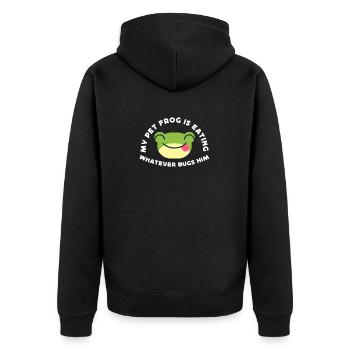 My frog is whatever bugs him - Unisex Premium Organic Zip Hoodie - black - Back - Nico (187cm)