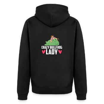 Crazy Bullfrog Lady Frog Hunter - Unisex Premium Organic Zip Hoodie - black - Back - Nico (187cm)