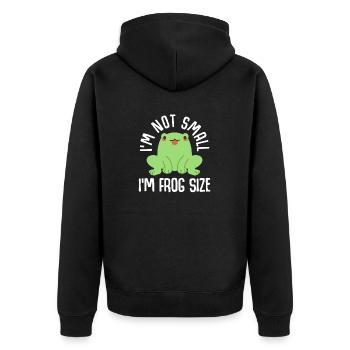 I'm not small I'm frog size - Unisex Premium Organic Zip Hoodie - black - Back - Nico (187cm)