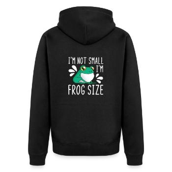 I'm not small I'm frog size - Unisex Premium Organic Zip Hoodie - black - Back - Nico (187cm)