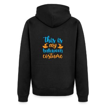 Das ist mein Halloween Kostüm - Halloween Humor - Unisex Premium Bio Zip Hoodie - Schwarz - Hinten - Nico (187cm)