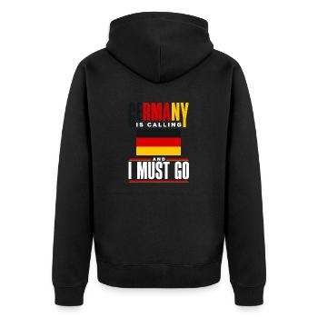 German Germany German Flag Germany Is Calling - Unisex Premium Bio Zip Hoodie - Schwarz - Hinten - Nico (187cm)