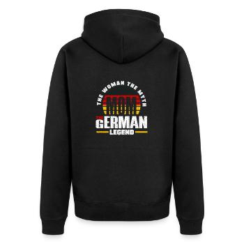 German Germany German Flag Mothers Day - Unisex Premium Bio Zip Hoodie - Schwarz - Hinten - Nico (187cm)