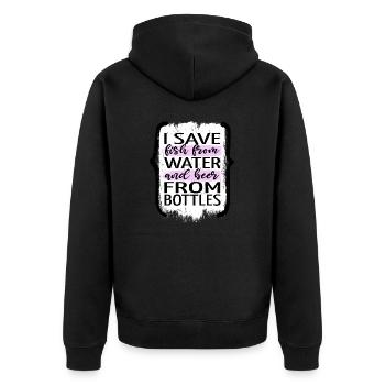present funny sayings animal geek birthday present - Unisex Premium Organic Zip Hoodie - black - Back - Nico (187cm)