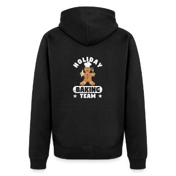 Holiday Baking Team Funny Gingerbread Man Christmas - Unisex Premium Organic Zip Hoodie - black - Back - Nico (187cm)