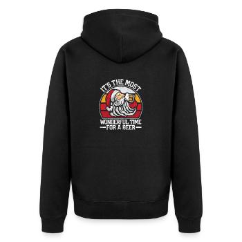 Funny Santa Claus It's the most beautiful time - Unisex Premium Organic Zip Hoodie - black - Back - Nico (187cm)