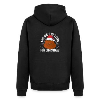You Ain't Getting Shit For Christmas Poop Funny - Unisex Premium Bio Zip Hoodie - Schwarz - Hinten - Nico (187cm)