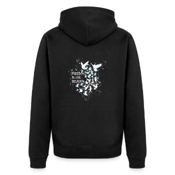 La liberté est notre religion 2022,la liberté,la religion - Veste à capuche bio Premium Unisexe - noir - Dos - Nico (187cm)