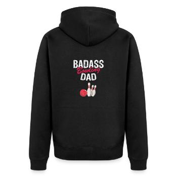 Badass Bowling DAD Cool Vintage Bowler T-Shirt - Veste à capuche bio Premium Unisexe - noir - Dos - Nico (187cm)