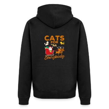 Frohe Weihnachten Katze Weihnachtsmann Kätzchen - Unisex Premium Bio Zip Hoodie - Schwarz - Hinten - Nico (187cm)