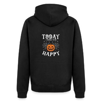 Today I Choose To Be Happy Awesome Halloween - Unisex Premium Bio Zip Hoodie - Schwarz - Hinten - Nico (187cm)
