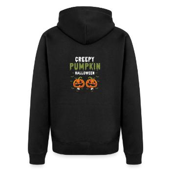 Creepy Pumpkin Halloween Cool Vintage T-Shirt - Veste à capuche bio Premium Unisexe - noir - Dos - Nico (187cm)