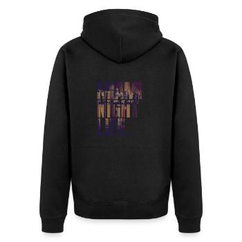 City Love - Miami Night Life - Unisex Premium Bio Zip Hoodie - Schwarz - Hinten - Nico (187cm)