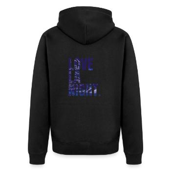City Love - Los Angeles Night Life - Unisex Premium Bio Zip Hoodie - Schwarz - Hinten - Nico (187cm)