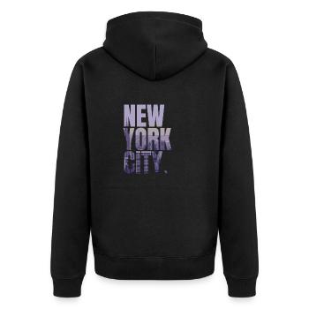 City Love - New York Life Style - Unisex Premium Bio Zip Hoodie - Schwarz - Hinten - Nico (187cm)
