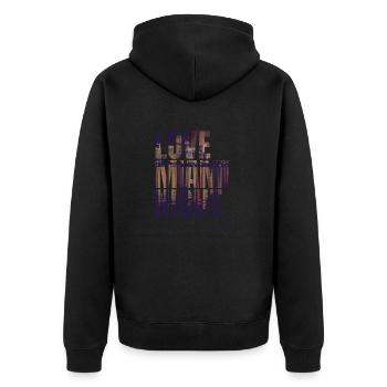 City Love - Miami Night Life - Unisex Premium Bio Zip Hoodie - Schwarz - Hinten - Nico (187cm)