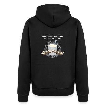 Antike Griechische Mythologie und Griechisches - Unisex Premium Bio Zip Hoodie - Schwarz - Hinten - Nico (187cm)