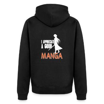 J’apprécie un bon amateur de manga cool - Veste à capuche bio Premium Unisexe - noir - Dos - Nico (187cm)